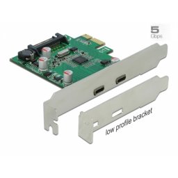 PCI Express cu 2 x SuperSpeed USB (USB 3.2 Gen 1) USB-C, Delock 90493