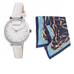 Ceas Cacharel Hortense White Cadou Esarfa Matase Borealy