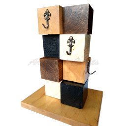 Wooden cube hanger for cups, jewelry, keys