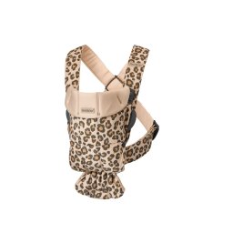 Marsupiu anatomic cu multiple pozitii de purtare Mini Beige/Leopard Bumbac - Editie Limitata