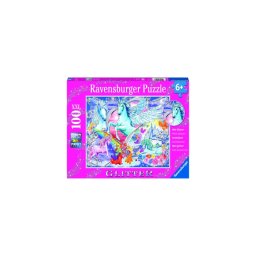 Puzzle unicorni 100 piese starline cu sclipici