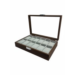 Cutie Depozitare Ceasuri Premium din Lemn (12 Compartimente)