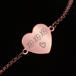 Bratara Gravata Rose Gold din Inox Inima XOXOXO