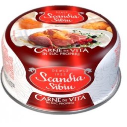 Scandia Sibiu Carne de Vita in Suc Propriu 300g