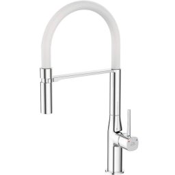 Baterie bucatarie inalta monocomanda, crom alb, dus extensibil flexibil Laveo BAP 678D