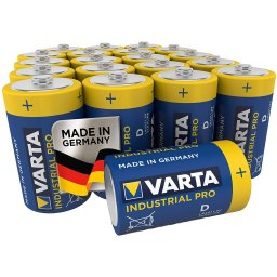 Set 2 baterii alcaline R20, Varta Industrial