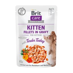 Brit Care Cat Kitten Fillets in Gravy With Tender Turkey 85 gr