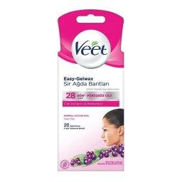 Benzi depilatoare cu ceara Veet Easy-Gel pentru fata, piele normala, 20 benzi