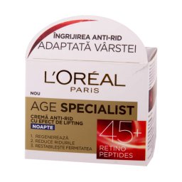 Crema antirid pentru fata L Oreal Paris Age Specialist 45+ de noapte, 50 ml