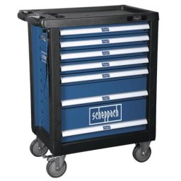 TW 1000 Scheppach,Banc de scule cu 7 sertare ,buton de blocare si cheie, 263 de piese , cod 5909304900