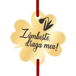 Martisor Bratara Inox Trifoi Auriu Draga Mea