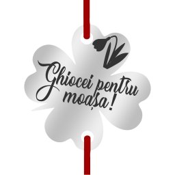 Martisor Bratara Inox Trifoi Argintiu Ghiocei Moasa