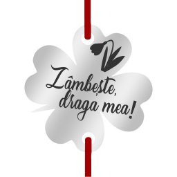 Martisor Bratara Inox Trifoi Argintiu Draga Mea