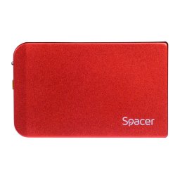 RACK EXTERN SPACER 2.5" HDD S-ATA to USB 3.0, Aluminiu, Rosu