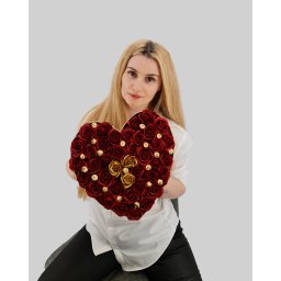 Set cadou , Trandafiri sapun , Inima Rosu Auriu