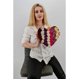 Set cadou - Trandafiri sapun - Inima flori Multicolora!