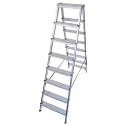 Scara aluminiu, 2 tronsoane, 7 trepte, platforma, max 125 kg, 1.82 m, Drabest