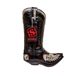 Cizme Exotice / Cowboy Unisex SENDRA BOOTS 2720 Florentic Fuchsia Boa · Negru / Maro