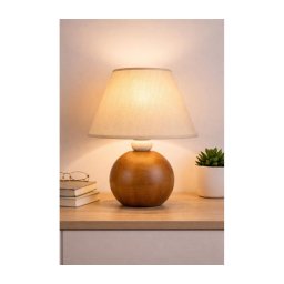 Lampă de masă JUTA 1xE27/60W/230V stejar/bej