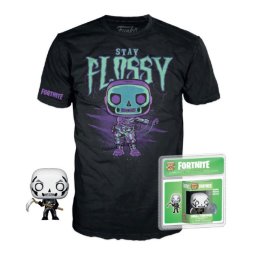 Set Cadou, Fortnite, Breloc & Tricou Skull Trooper, M
