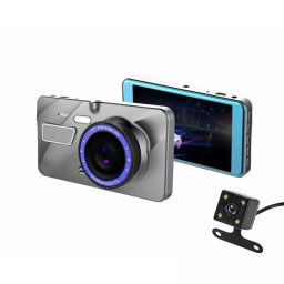 Camera Auto Full HD 1080P , ecran LCD si functie de marsarier cu 4 LED-uri,Gonga® Argintiu