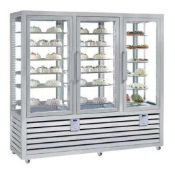Vitrina frigorifica verticala combinata de prezentare patiserie - gelaterie cu 3 usi, 1388 L
