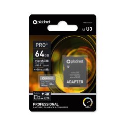 MicroSDXC 64GB U3 Pro A1 90MB/s + adaptor SD