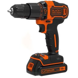 Masina de insurubat, cu percutie, Black and Decker, BDCHD18KB, cu acumulator, 18 V, 40 Nm, 0-360/0-1400 rpm