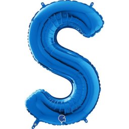 Balon folie litera S albastru 66 cm