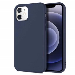 Husa de protectie compatibila pentru iPhone 12 cu interior din catifea, silicon, albastru