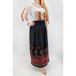 Fusta lunga stilizata cu motive florale 2