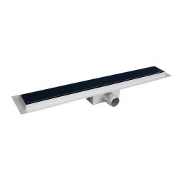 Rigola scurgere dus, otel inoxidabil, grilaj 2 in1 faiantabil cu sticla neagra, 80 cm