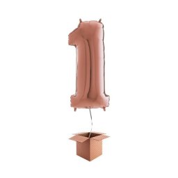 Balon folie cifra rose gold umflat cu heliu 66cm
