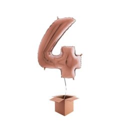 Balon folie cifra rose gold umflat cu heliu 66cm