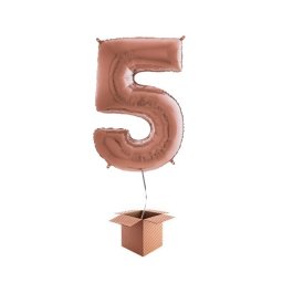 Balon folie cifra rose gold umflat cu heliu 66cm