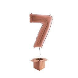 Balon folie cifra rose gold umflat cu heliu 66cm