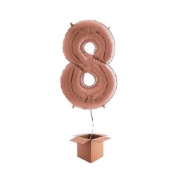 Balon folie cifra rose gold umflat cu heliu 66cm