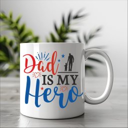 Cana alba personalizata Dad is my hero