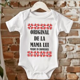 Body Bebe Personalizat Original de la Mama lui Made in Romania cu Motive Traditionale