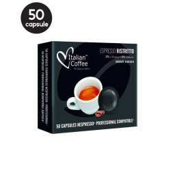 50 Capsule Italian Coffee Ristretto - Compatibile Nespresso Professional