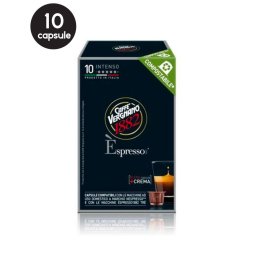 10 Capsule Biodegradabile Caffe Vergnano Espresso Intenso - Compatibile Nespresso