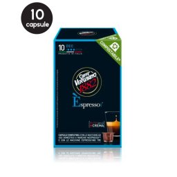 10 Capsule Biodegradabile Caffe Vergnano Espresso Deca - Compatibile Nespresso
