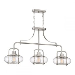Suspensie Quoizel Trilogy, nichel, L:96,5 cm, 3xE27, QZ-TRILOGY-ISLE-BN