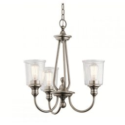 Lustra Kichler Waverly, D:56 cm, 3x60W E27, finisaj argintiu, KL-WAVERLY3-CLP
