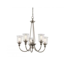 Lustra Kichler Waverly, D:66 cm, 5x60W E27, finisaj argintiu, KL-WAVERLY5-CLP