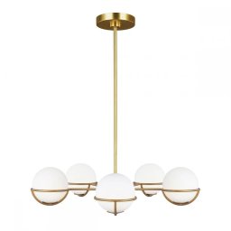 Lustră Apollo by Ellen DeGeneres, alamă, 5xG9-LED, D:81,3 cm, FE-APOLLO5-BB