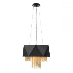 Lustra Zuma, D:45 cm, 6xE27, finisaj negru, auriu, HK-ZUMA6-SBG