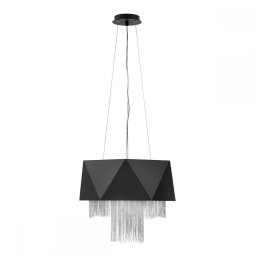 Lustra Zuma, D:45 cm, 6xE27, finisaj negru, argintiu, HK-ZUMA6-SBS