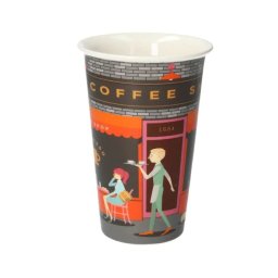 Cana ceramica Delonghi DLSC066, perete dublu termic, COFFEE SHOP, 300ml, capac silicon