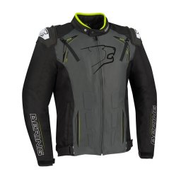 Geacă Moto din Textil BERING START-R · Negru / Gri / Verde Fluo